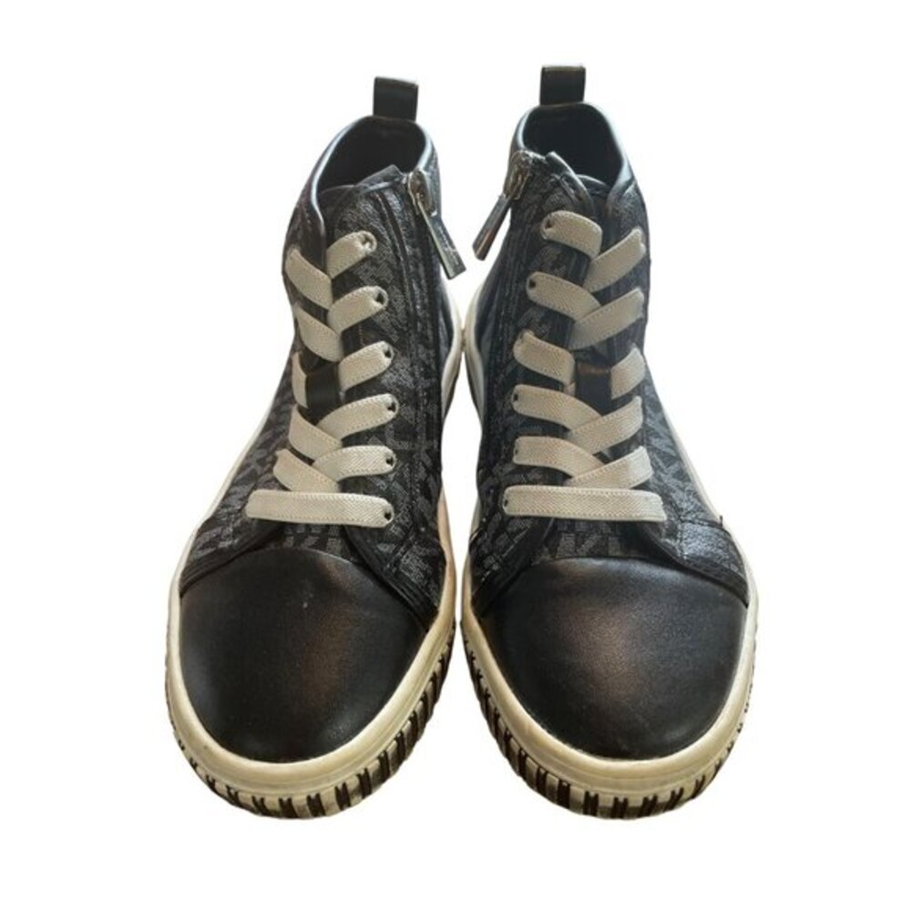 Michael Kors Kids' High-Top Sneakers Black Logo Lace Up Zip‎ Casual